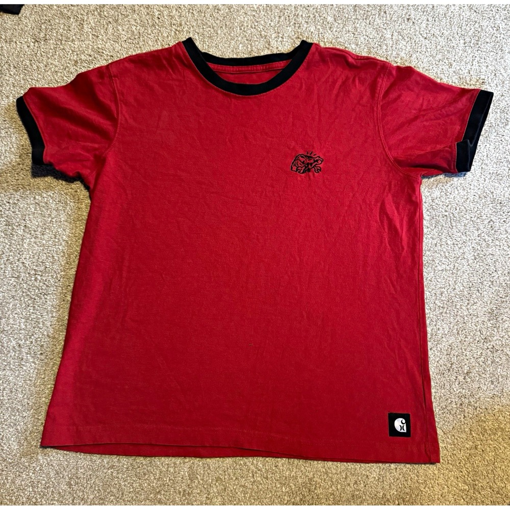 Hurley x Carhartt duo shirt black accents red tee heavyweight RARE XL